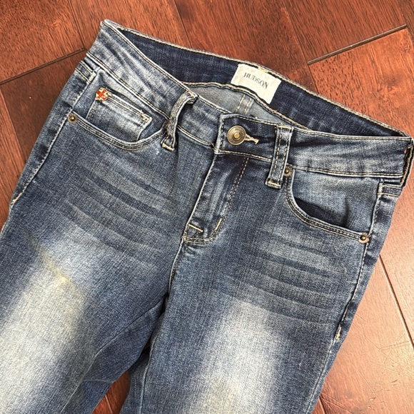 Hudson Denim High Low Cuff Blue Deconstructed Look Jeans 12 - Picture 5 of 7